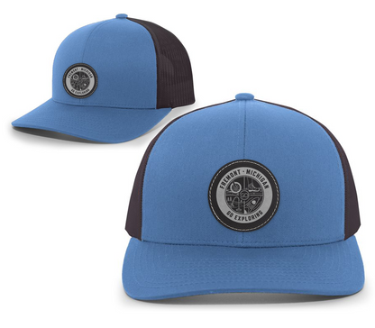Trucker Snapback Hat with Engraved Leather Patch
